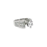 14k White Gold Diamond Multi Layer Bezel Corner Princess Cut Engagement Ring 1.65c - LA DIAMOND